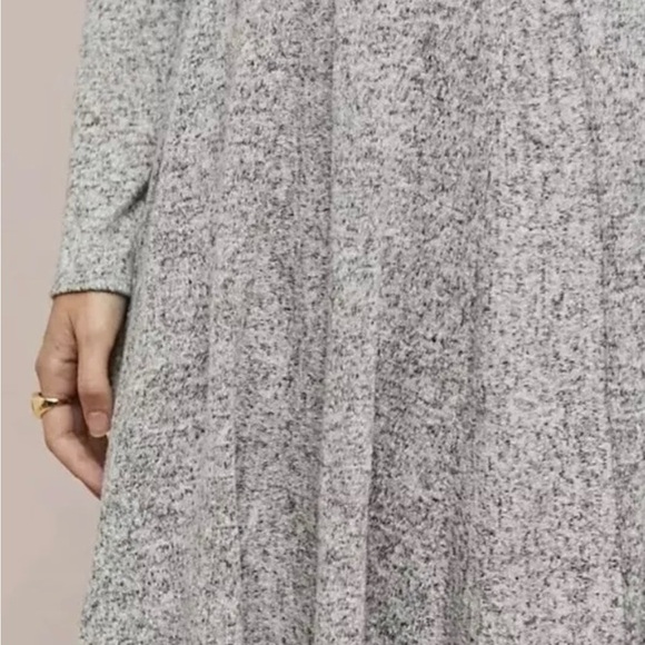 Anthropologie Dolan Brushed Fleece Knit Long Sleeve Dress Neige Marled Grey, XS - Picture 8 of 16